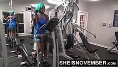 Msnovember cosplays as fit ebony in rough outdoor gym fuck with stranger