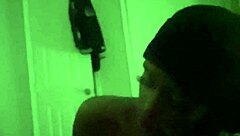 Close up and personal look at a deep throat sloppy top head scene
