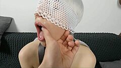 caught girlfriend jerking off, spanked her ass, deepthroat, blowjob, fucked her mouth