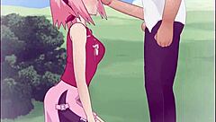 Naruto fans watch Sakura Haruno master deepthroat skills. Her animated oral game is next level.