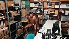 the shoplifting twink complied with the gay officer's big cock demands.