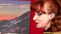 mature redhead teaches teen handjob in group