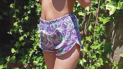 i came in my stepsister's panties in the garden