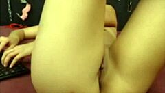 Beautiful brunette masturbates with a sex toy online
