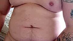 Fat gay guy jerks off to relax intensely