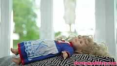 Doll obsessed babe invites brunette for oral pleasure