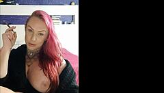 Sensual babe smokes and teases, igniting deep desires in this webcam session