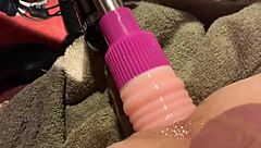 Boldly stretching my ass with machine for bigger fucking