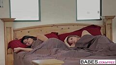 in early morning, skinny teen babes jessie andrews and layla rose get pov cock and facial cumshots