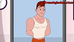 Cartoon porn for the hot gay muscle man at the gym