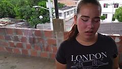 Stepmom caught smoking on rooftop begs for cock to keep secret silent.