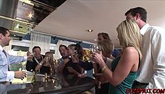 Short Hair Blonde And Babe Ride In Big Cock Orgy