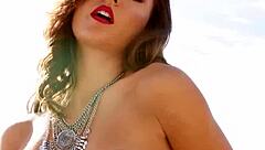 All natural babe Gia Ramey poses naked under the Mexican sun