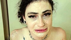 Beautiful tattooed slut gets rough anal sex