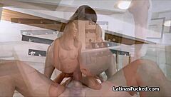 Perfect latina teen gets her pussy cocked hard by the pool