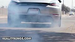 Stephanie west and lenna lux in smoke showdown 4some with van wylde in car