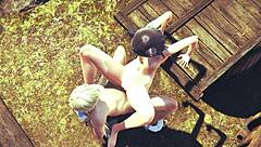 I watched this hentai uncensored 3d where kitty gets a boobjob and fucked with creampie in japanese asian manga anime game porn