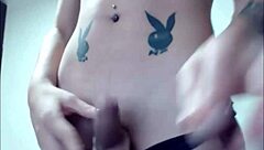 sexy inked tranny fingering her ass in homemade solo, but is it enough?