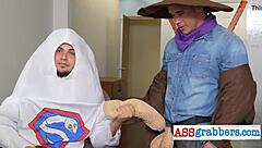Gay men of different races having sex without a condom