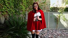 Amber Hahn Masturbates in Little Red Costume