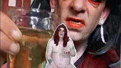 Bisexual Sissy Male Naked, Exposed, Taking Pee, Swallowing It