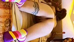 latina lesbians playing homemade game with blondes and brunettes