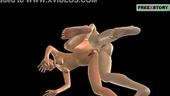 Animated 3D sex video of Indian girl fucked from behind by Japanese man then gives blowjob