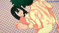I Watch Himiko Toga and Tsuyu Asui Fuck Izuku Midoriya in Intense Creampie Sex
