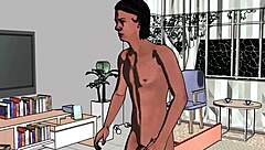 Deep throat and big cock action in a bedroom with an amateur couple