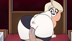 Anime girl enjoys licking and riding cock