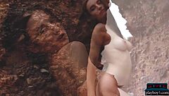 perfect all natural milf gloria sol feels free undressing outdoors in the mountains