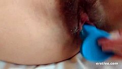 Redhead girls with hairy pussies tease their clits and use toys in solo masturbation montage