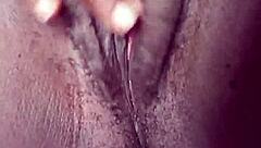 Delicious ebony pussy licked by monster cock