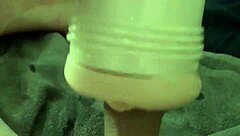 Solo wank with fleshlight leads to internal cumshot!