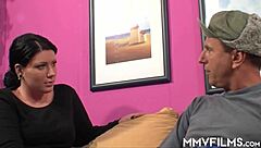 Chubby European Cutie In Stockings Gives Hard Footjob And Facial!