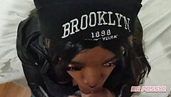 i fucked this tattooed african ebony pornstar with big lips, she sucked my monster cock dry