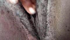 Delicious ebony pussy licked by monster cock