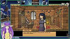 Brunette witch in silver trainer game part 19