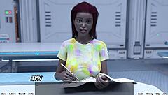 Stranded in space! Motorboating the blonde virgin's big tits!