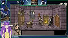 Brunette witch in silver trainer game part 19