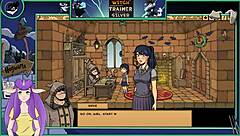 Brunette witch in silver trainer game part 19