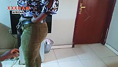 Sexy big ass agent gets creampie from big black cock.