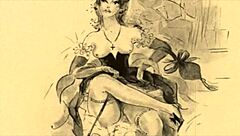 Vintage antique drawings collection