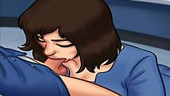 Beautiful teen with big ass and boobs in hot cartoon action
