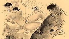 Vintage antique drawings collection