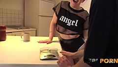 Lia Lips feeds and fucks young Mr. Paz with her biggest tits