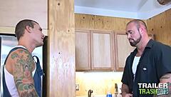 Michael Roman Barebacks Muscular Jock Isaac X in USA with Deepthroat and Tattoos