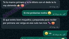 Natural boobs and hot anal sex in WhatsApp chat