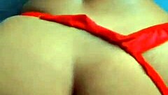 Hottie In Red Lingerie Giving Hot