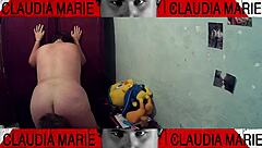 dominating the fat woman by eating her pussy and pounding her against the closet